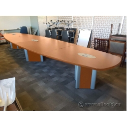 Teknion 18 ft Sugar Maple Boardroom Conference Table